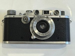Vintage Olympus Pen camera on display at the museum