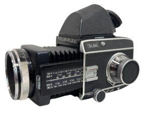 Medium format vintage camera with bellows from the museum collection